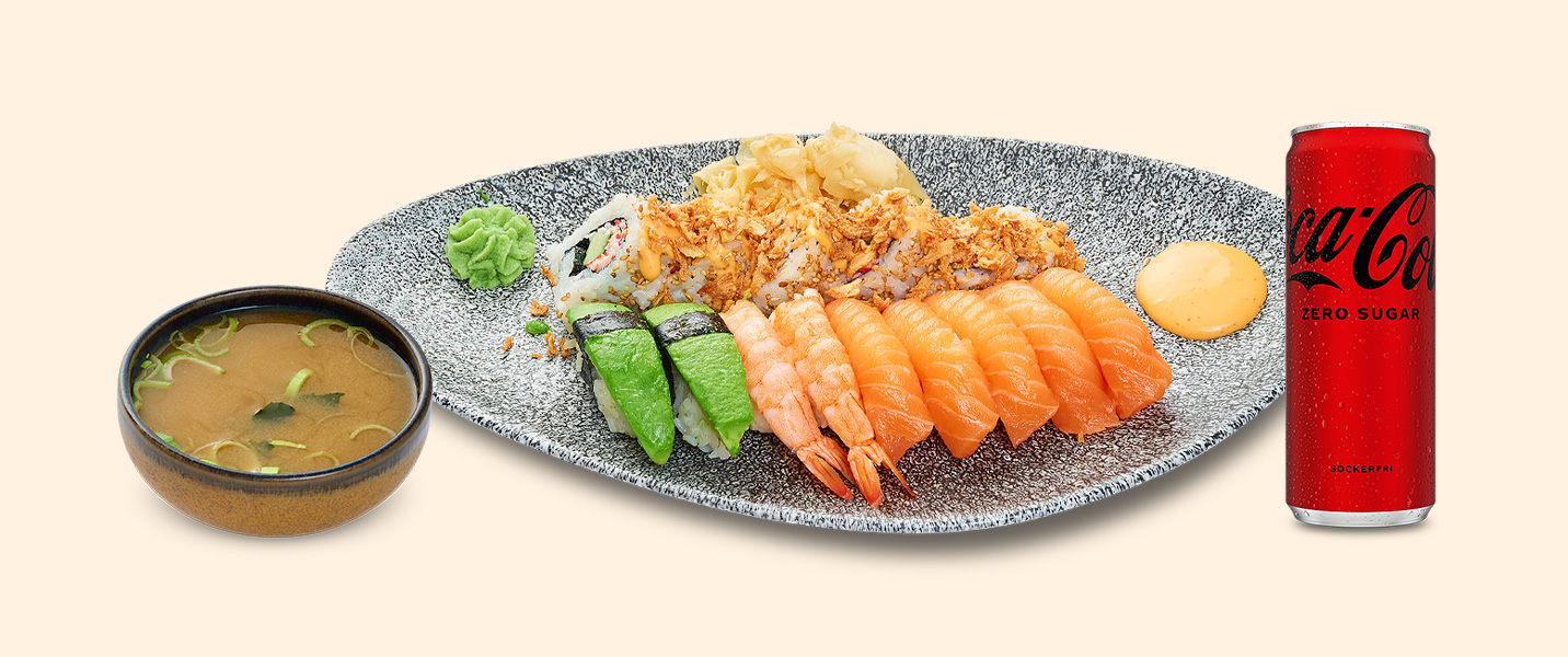 40 % alumnirabatt på 14-bitars Combo Original + dryck hos Sushi Yama.