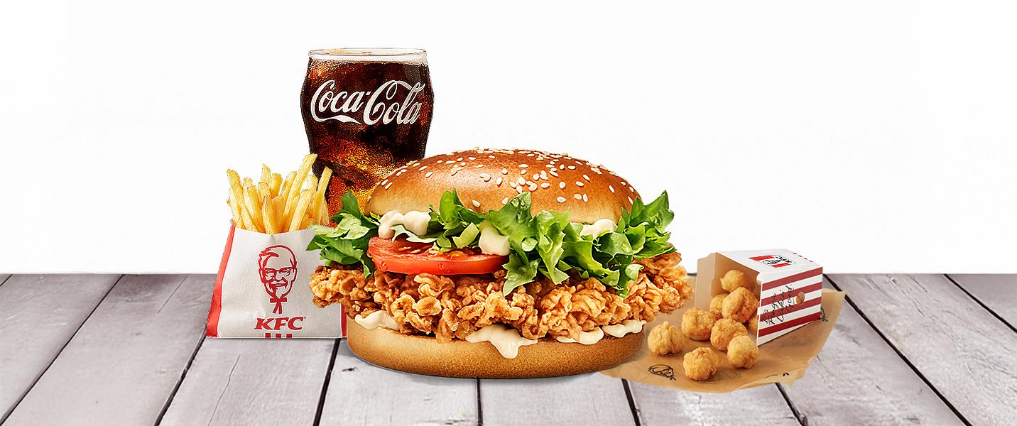 Zinger Meal & 10 popcorn för endast 65 kr hos KFC