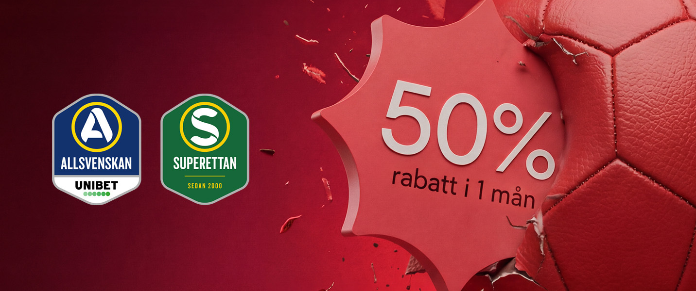 50 % alumnirabatt i 1 mån på TV4 Play Sport Fotboll