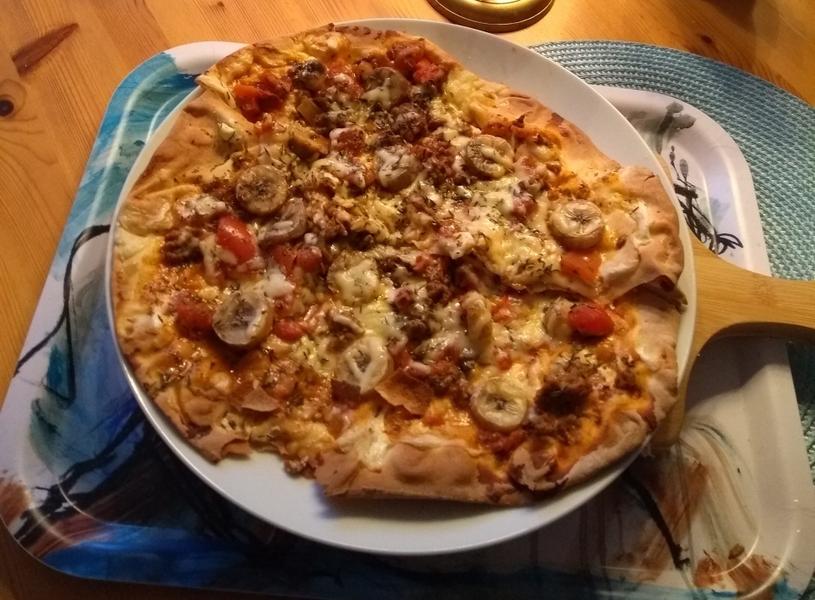 Pizza med creme Fraiche
